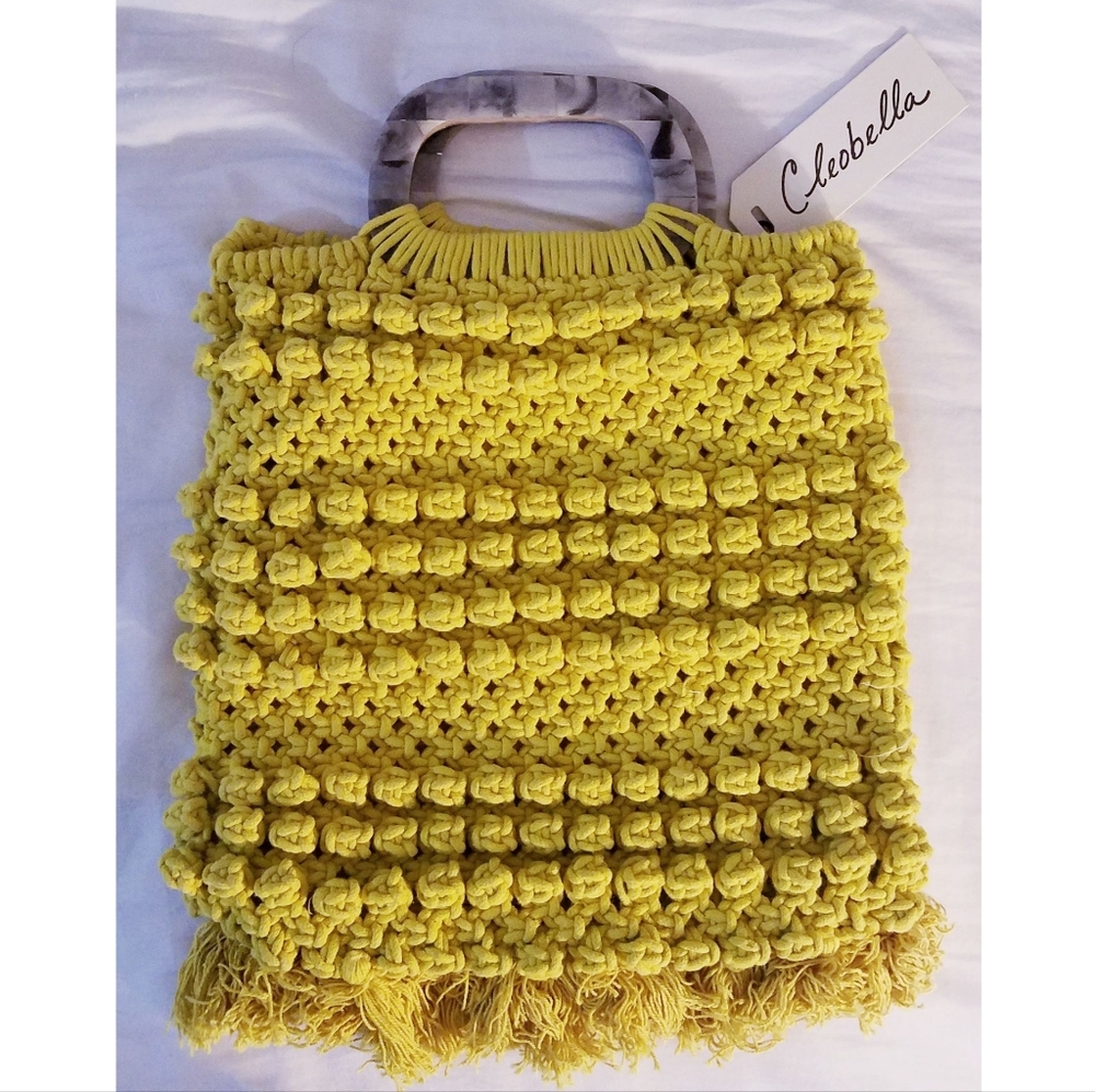 Cleobella Macrame Handbag (yellow/green)